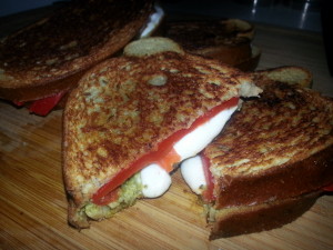 Grilled mozz with pesto 1